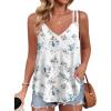 imageZeagoo Flowy Tank Tops for Women Spaghetti Strap Eyelet Embroidery Loose Fit V Neck Sleeveless Casual Summer Tank TopsFloral Blue