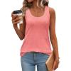 imageZeagoo Womens Tank Tops Flowy Loose Fit Scoop Neck Casual Summer Tops Curvy HemCoral
