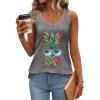 imageZeagoo Womens Tank Tops Flowy Loose Fit Scoop Neck Casual Summer Tops Curvy HemGray Pattern
