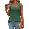 imageZeagoo Womens Tank Tops Flowy Loose Fit Scoop Neck Casual Summer Tops Curvy HemGreen