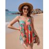 imageZeagoo Women Flowy Tank Tops Casual Summer Floral Tops Sexy Spaghetti Strap V Neck Sleeveless Tunic CamisolesCoral Orange
