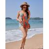imageZeagoo Women Flowy Tank Tops Casual Summer Floral Tops Sexy Spaghetti Strap V Neck Sleeveless Tunic CamisolesCoral Orange