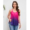 imageZeagoo Women Flowy Tank Tops Casual Summer Floral Tops Sexy Spaghetti Strap V Neck Sleeveless Tunic CamisolesGradient Purple