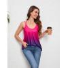 imageZeagoo Women Flowy Tank Tops Casual Summer Floral Tops Sexy Spaghetti Strap V Neck Sleeveless Tunic CamisolesGradient Purple