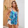 imageZeagoo Women Flowy Tank Tops Casual Summer Floral Tops Sexy Spaghetti Strap V Neck Sleeveless Tunic CamisolesGreen Leaf
