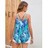 imageZeagoo Women Flowy Tank Tops Casual Summer Floral Tops Sexy Spaghetti Strap V Neck Sleeveless Tunic CamisolesGreen Leaf