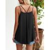 imageZeagoo Women Flowy Tank Tops Casual Summer Floral Tops Sexy Spaghetti Strap V Neck Sleeveless Tunic CamisolesPure Black