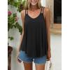 imageZeagoo Women Flowy Tank Tops Casual Summer Floral Tops Sexy Spaghetti Strap V Neck Sleeveless Tunic CamisolesPure Black