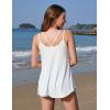 imageZeagoo Women Flowy Tank Tops Casual Summer Floral Tops Sexy Spaghetti Strap V Neck Sleeveless Tunic CamisolesPure White