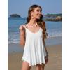 imageZeagoo Women Flowy Tank Tops Casual Summer Floral Tops Sexy Spaghetti Strap V Neck Sleeveless Tunic CamisolesPure White