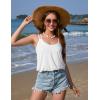 imageZeagoo Women Flowy Tank Tops Casual Summer Floral Tops Sexy Spaghetti Strap V Neck Sleeveless Tunic CamisolesPure White