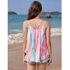 imageZeagoo Women Flowy Tank Tops Casual Summer Floral Tops Sexy Spaghetti Strap V Neck Sleeveless Tunic CamisolesTie Dye Pink