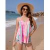imageZeagoo Women Flowy Tank Tops Casual Summer Floral Tops Sexy Spaghetti Strap V Neck Sleeveless Tunic CamisolesTie Dye Pink