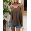 imageZeagoo Women Flowy Tank Tops Casual Summer Tops Sexy Tank Tops Spaghetti Strap V Neck Sleeveless Tunic Camisoles Dusty PinkBrown
