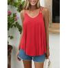 imageZeagoo Women Flowy Tank Tops Casual Summer Tops Sexy Tank Tops Spaghetti Strap V Neck Sleeveless Tunic Camisoles Dusty PinkRed