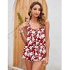 imageZeagoo Women Flowy Tank Tops Casual Summer Tops Sexy Tank Tops Spaghetti Strap V Neck Sleeveless Tunic Camisoles Dusty PinkRed White Flower