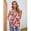 imageZeagoo Women Flowy Tank Tops Casual Summer Tops Sexy Tank Tops Spaghetti Strap V Neck Sleeveless Tunic Camisoles Dusty PinkRed White Flower