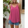 imageZeagoo Women Flowy Tank Tops Casual Summer Tops Sexy Tank Tops Spaghetti Strap V Neck Sleeveless Tunic Camisoles Dusty PinkRose Red