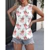 imageZeagoo Womens 2025 Tank Tops 2 Pack Casual Crewneck Sleeveless T Shirts Loose Fit Summer Tunic Blouse1 Floral White