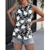 imageZeagoo Womens 2025 Tank Tops 2 Pack Casual Crewneck Sleeveless T Shirts Loose Fit Summer Tunic Blouse1 Floral White Lily