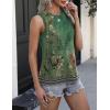 imageZeagoo Womens 2025 Tank Tops 2 Pack Casual Crewneck Sleeveless T Shirts Loose Fit Summer Tunic Blouse1 Green Flower