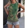 imageZeagoo Womens 2025 Tank Tops 2 Pack Casual Crewneck Sleeveless T Shirts Loose Fit Summer Tunic Blouse1 Green Flower