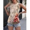imageZeagoo Womens 2025 Tank Tops 2 Pack Casual Crewneck Sleeveless T Shirts Loose Fit Summer Tunic Blouse1 Red Flower