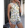 imageZeagoo Womens 2025 Tank Tops 2 Pack Casual Crewneck Sleeveless T Shirts Loose Fit Summer Tunic Blouse1 White Leaf