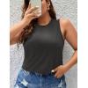 imageZeagoo Womens 2025 Tank Tops 2 Pack Casual Crewneck Sleeveless T Shirts Loose Fit Summer Tunic Blouse2 Packblue Floral and Dark Grey