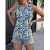 imageZeagoo Womens 2025 Tank Tops 2 Pack Casual Crewneck Sleeveless T Shirts Loose Fit Summer Tunic Blouse2 Packblue Floral and Dark Grey