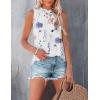 imageZeagoo Womens 2025 Tank Tops 2 Pack Casual Crewneck Sleeveless T Shirts Loose Fit Summer Tunic Blouse2 Packblue Flower and Black