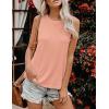 imageZeagoo Womens 2025 Tank Tops 2 Pack Casual Crewneck Sleeveless T Shirts Loose Fit Summer Tunic Blouse2 Packcoral and Black