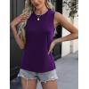 imageZeagoo Womens 2025 Tank Tops 2 Pack Casual Crewneck Sleeveless T Shirts Loose Fit Summer Tunic Blouse2 Packpurple and Dark Grey