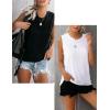 imageZeagoo Womens 2025 Tank Tops 2 Pack Casual Crewneck Sleeveless T Shirts Loose Fit Summer Tunic Blouse2 Packwhite and Black