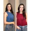imageZeagoo Womens 2025 Tank Tops 2 Pack Casual Crewneck Sleeveless T Shirts Loose Fit Summer Tunic Blouse2 Packwine Red and Blue
