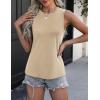 imageZeagoo Womens 2025 Tank Tops 2 Pack Casual Crewneck Sleeveless T Shirts Loose Fit Summer Tunic Blouse3 Packkhaki  White  Black