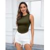 imageZeagoo Womens High Neck Ribbed Tank Tops 2025 Summer Sleeveless Crop Tops Slim Fit Going Out Basic ShirtsArmy Green