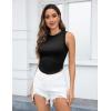 imageZeagoo Womens High Neck Ribbed Tank Tops 2025 Summer Sleeveless Crop Tops Slim Fit Going Out Basic ShirtsBlack