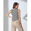 imageZeagoo Womens High Neck Ribbed Tank Tops 2025 Summer Sleeveless Crop Tops Slim Fit Going Out Basic ShirtsBlack Stripe