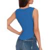 imageZeagoo Womens High Neck Ribbed Tank Tops 2025 Summer Sleeveless Crop Tops Slim Fit Going Out Basic ShirtsBlue