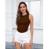 imageZeagoo Womens High Neck Ribbed Tank Tops 2025 Summer Sleeveless Crop Tops Slim Fit Going Out Basic ShirtsBrown
