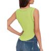 imageZeagoo Womens High Neck Ribbed Tank Tops 2025 Summer Sleeveless Crop Tops Slim Fit Going Out Basic ShirtsNeon Green