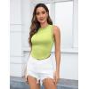imageZeagoo Womens High Neck Ribbed Tank Tops 2025 Summer Sleeveless Crop Tops Slim Fit Going Out Basic ShirtsNeon Green