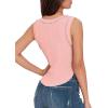 imageZeagoo Womens High Neck Ribbed Tank Tops 2025 Summer Sleeveless Crop Tops Slim Fit Going Out Basic ShirtsPink