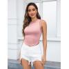 imageZeagoo Womens High Neck Ribbed Tank Tops 2025 Summer Sleeveless Crop Tops Slim Fit Going Out Basic ShirtsPink