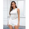 imageZeagoo Womens High Neck Ribbed Tank Tops 2025 Summer Sleeveless Crop Tops Slim Fit Going Out Basic ShirtsWhite