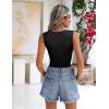 imageZeagoo Womens Sleeveless Crop Tops Pleated Square Neck Ribbed Y2K Tank Top Summer Fitted Going Out TopsBlack