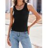 imageZeagoo Womens Tank Tops 2025 Scoop Neck Ribbed Sleeveless Top Casual Basic Slim Fitted Knit Cami Tee ShirtsA1black