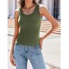 imageZeagoo Womens Tank Tops 2025 Scoop Neck Ribbed Sleeveless Top Casual Basic Slim Fitted Knit Cami Tee ShirtsArmy Green