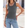 imageZeagoo Womens Tank Tops 2025 Scoop Neck Ribbed Sleeveless Top Casual Basic Slim Fitted Knit Cami Tee ShirtsDeep Gray